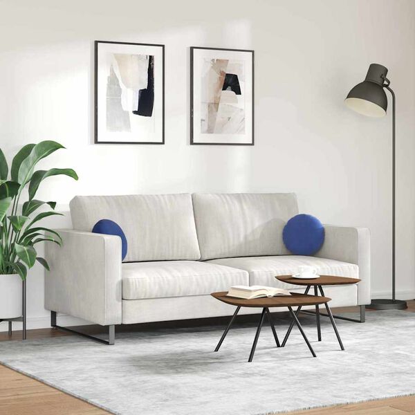 vidaXL Coussins de siège 2 pcs Bleu police Ø 40 x 13 cm Velours