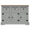 vidaXL Buffet Corona gris 112x43x78 cm bois massif pin mexicain