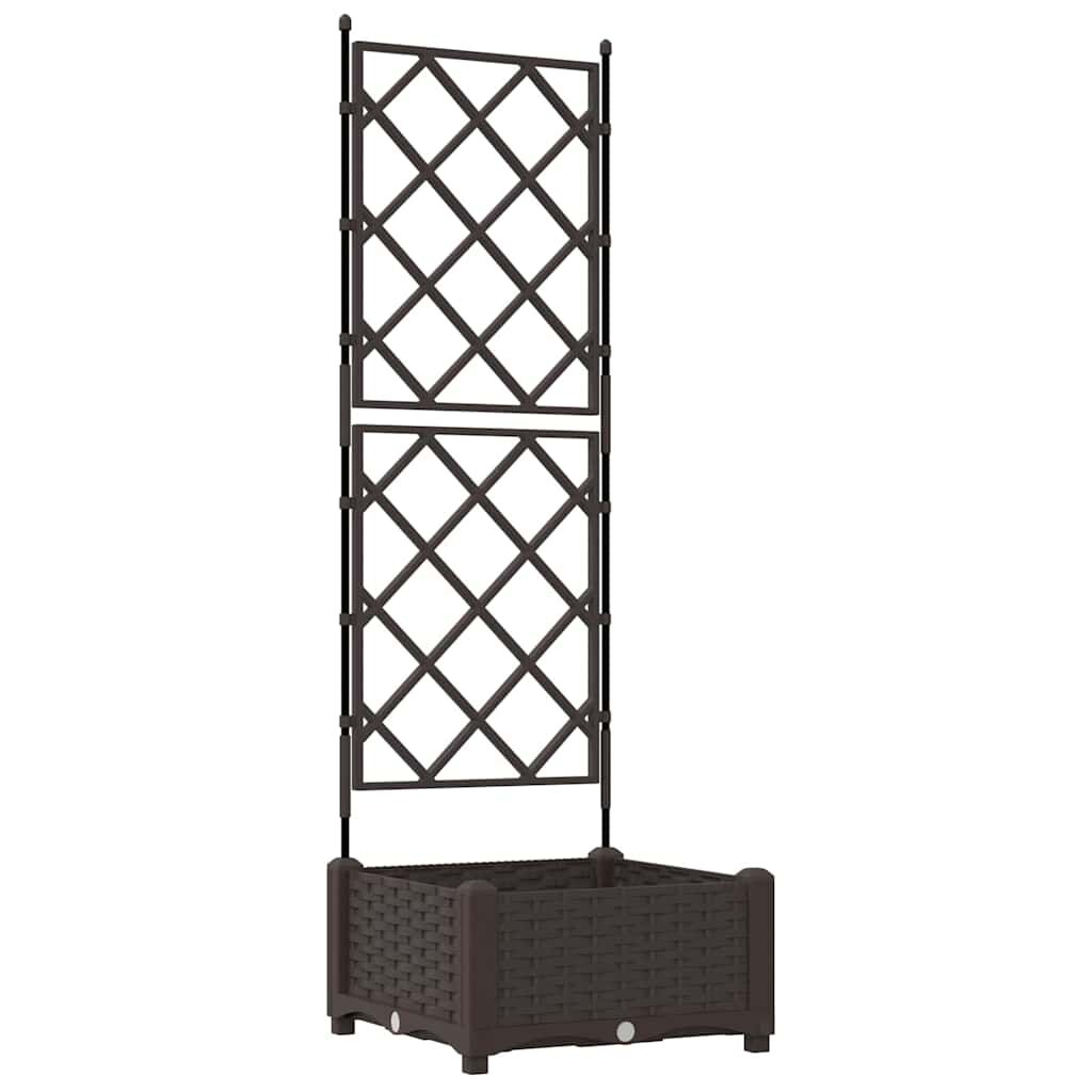 Jardinière Sur Pied Avec Treillis Métallique - 63x31x112 Cm - Bac Profond 30 Cm Pour Plantes Grimpantes - Pour Balcon, Terrasse Ou Jardin - Noir - 11
