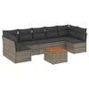 vidaXL Salon de jardin 8 pcs avec coussins gris r&eacute;sine tress&eacute;e