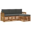 vidaXL Ensemble de canap&eacute;s d'ext&eacute;rieur 4 pcs Naturel et Anthracite