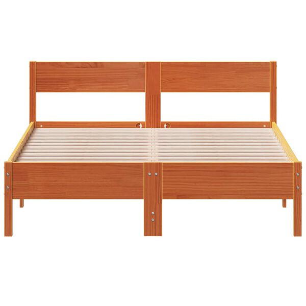 vidaXL Cadre de lit sans matelas cire marron 140x200cm bois pin massif