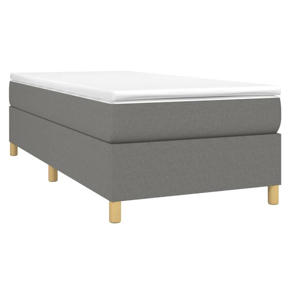 vidaXL Sommier &agrave; lattes de lit avec matelas Gris fonc&eacute; 80x200 cm Tissu