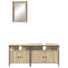 vidaXL Ensemble de mobilier de salle de bain avec &eacute;tag&egrave;re 3 pcs Marron