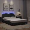 vidaXL Cadre de lit Viana avec LED sans matelas gris 140x190 cm