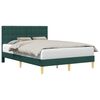 vidaXL Cadre de lit avec t&ecirc;te de lit Vert fonc&eacute; 140 x 190 cm Tissu
