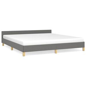 vidaXL Cadre de lit sans matelas gris fonc&eacute; 160x200 cm tissu