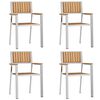 vidaXL Ensemble de repas ext&eacute;rieur 5 pcs Marron Bois de teck massif
