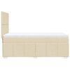 vidaXL Sommier &agrave; lattes de lit avec matelas Cr&egrave;me 90x200 cm Tissu