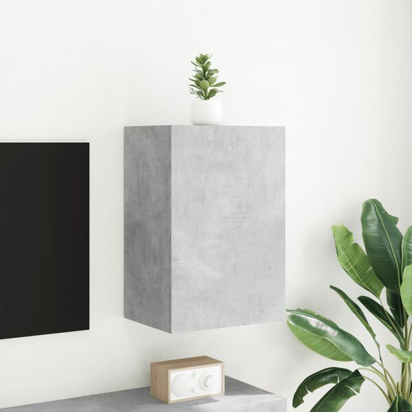 vidaXL Meuble TV mural gris b&eacute;ton 40,5x30x60 cm bois d'ing&eacute;nierie