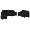 vidaXL Ensemble de canap&eacute;s 3 pcs avec coussins noir tissu