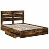 vidaXL Lit de Rangement Ch&ecirc;ne fum&eacute; 160 x 200 cm Bois d'ing&eacute;nierie