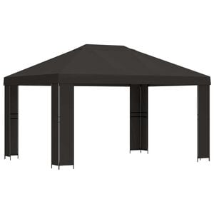 vidaXL Pavillon 4 &times; 3 m Anthracite Polyester et Acier 190 gsm