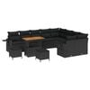 vidaXL Ensemble de canap&eacute; de jardin 12 pc Noir polyrotin