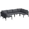 vidaXL Ensemble de canap&eacute; de jardin 6 pc Noir Acier