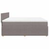 vidaXL Sommier &agrave; lattes de lit avec matelas Taupe 200x200 cm Tissu