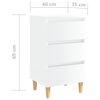 vidaXL Tables de chevet pieds en bois 2 pcs blanc brillant 40x35x69 cm