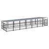 vidaXL Chenil d'ext&eacute;rieur avec toit pour chiens Acier 13,14 m&sup2;