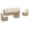 vidaXL Salon de jardin avec coussins 7 pcs beige r&eacute;sine tress&eacute;e