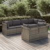 vidaXL Salon de jardin 7 pcs avec coussins Gris R&eacute;sine tress&eacute;e