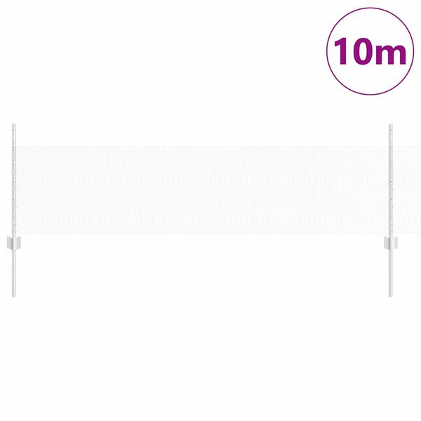 vidaXL Cl&ocirc;ture avec poteau Argent&eacute; 0,5 x 10 m Acier