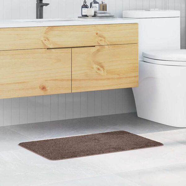 vidaXL Tapis de bain antidérapant Marron 50 x 80 cm PP