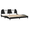 vidaXL Cadre de lit Viana sans matelas noir et blanc 200x200 cm similicuir
