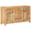 vidaXL Buffet avec carreaux de c&eacute;ramique 140x40x80 cm Bois de manguier