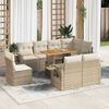 vidaXL Salon de jardin avec coussins 9 pcs beige r&eacute;sine tress&eacute;e