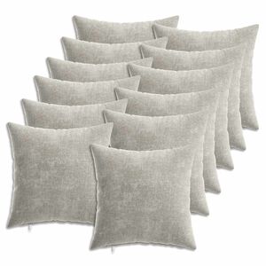 vidaXL Housse de coussin 12 pcs HEERLEN Gris clair 40 x 40 cm