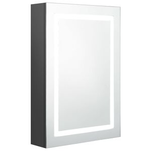 vidaXL Armoire de salle de bain &agrave; miroir LED Gris 50x13x70 cm