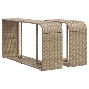 vidaXL &Eacute;tag&egrave;res de rangement 2 pcs beige r&eacute;sine tress&eacute;e
