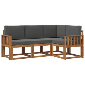 vidaXL Ensemble de canap&eacute;s d'ext&eacute;rieur 4 pcs Naturel et Anthracite