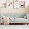 vidaXL Canap&eacute; Chesterfield avec traversins 2 places gris clair velours