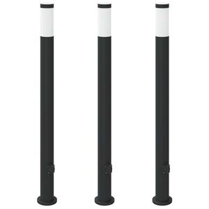 vidaXL Borne lumineuse avec sortie lot de 3 110 cm acier inoxydable IP44