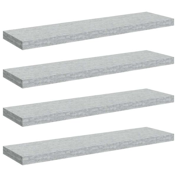 vidaXL Étagères murales flottantes 4 pcs Gris béton 90x23,5x3,8cm MDF