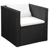 vidaXL Salon de jardin 4 pcs r&eacute;sine tress&eacute;e noir et blanc