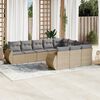vidaXL Salon de jardin avec coussins 10 pcs beige r&eacute;sine tress&eacute;e