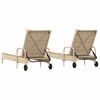 vidaXL Chaises longues avec coussins lot de 2 beige r&eacute;sine tress&eacute;e