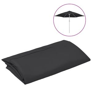 vidaXL Tissu de remplacement pour parasol d'ext&eacute;rieur Noir 300 cm