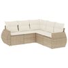 vidaXL Salon de jardin avec coussins 5 pcs beige r&eacute;sine tress&eacute;e