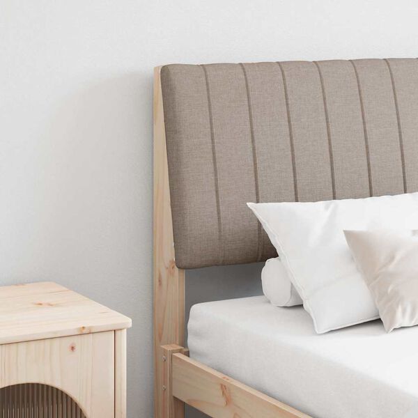 vidaXL T&ecirc;te de lit capitonn&eacute;e Taupe 160 cm Pin massif