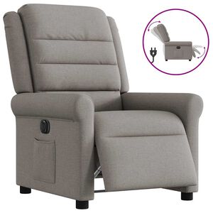 vidaXL Fauteuil inclinable &eacute;lectrique Taupe Tissu