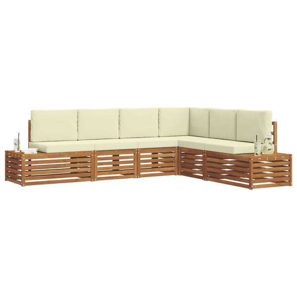 vidaXL Ensemble de canap&eacute;s d'ext&eacute;rieur 6 Pi&egrave;ce Naturel et Cr&egrave;me