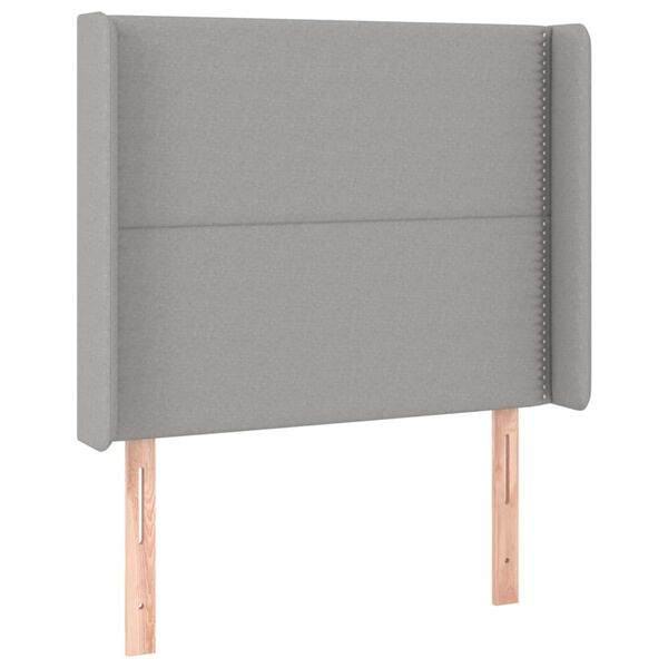 vidaXL T&ecirc;te de lit &agrave; LED Gris clair 93x16x118/128 cm Tissu