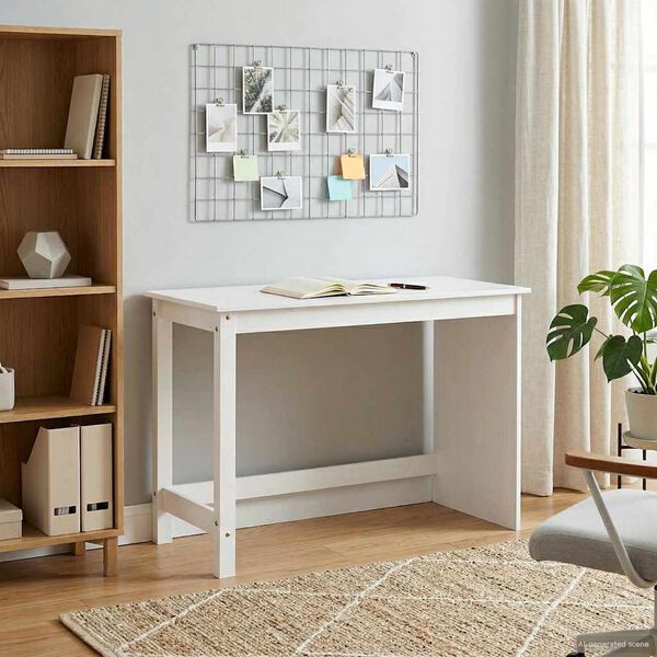 vidaXL Bureau Blanc 112 x 50 x 75 cm Bois de Pin Massif
