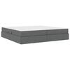 vidaXL Lit avec rangement et matelas Gris fonc&eacute; 200 x 200 cm Polyester