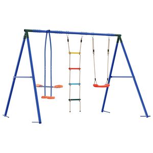 vidaXL Ensemble de balan&ccedil;oires d'ext&eacute;rieur Multicolore Acier et PE