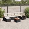 vidaXL Salon de jardin 8 pcs avec coussins noir r&eacute;sine tress&eacute;e
