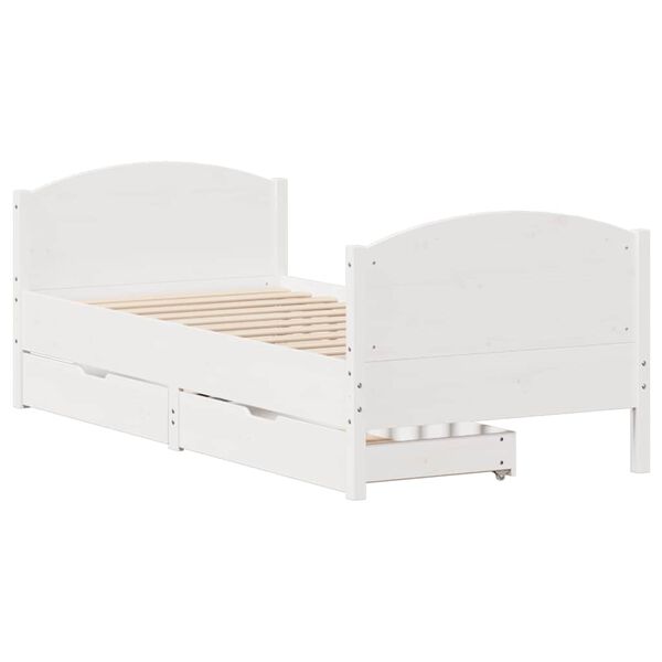 vidaXL Cadre de lit sans matelas blanc 100x200 cm bois de pin massif